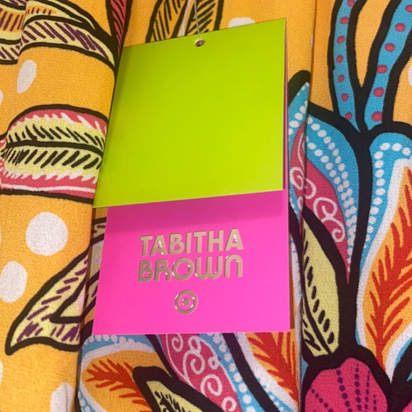 Women's Floral/Polka Dot Print Cover Up - Tabitha Brown for Target Orange - 1X - Picture 8 of 9